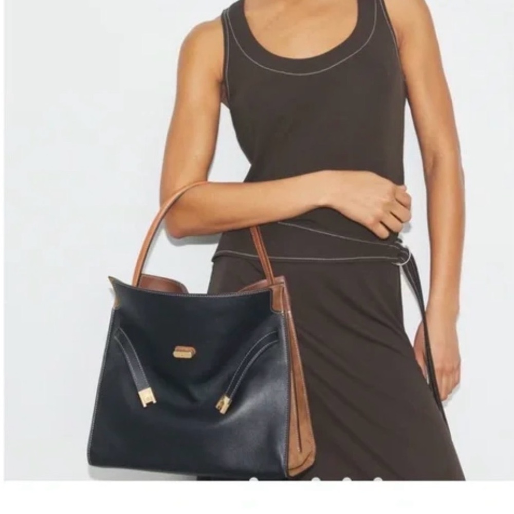 Tory Burch Black and Tan Shoulder Bag